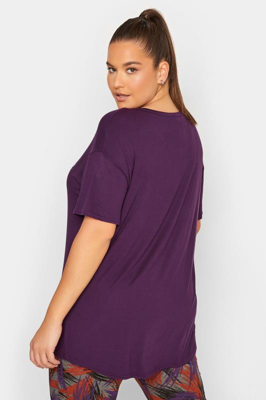 YOURS Plus Size ACTIVE Purple 'Do Your Thing' Slogan Top | Yours Clothing 6