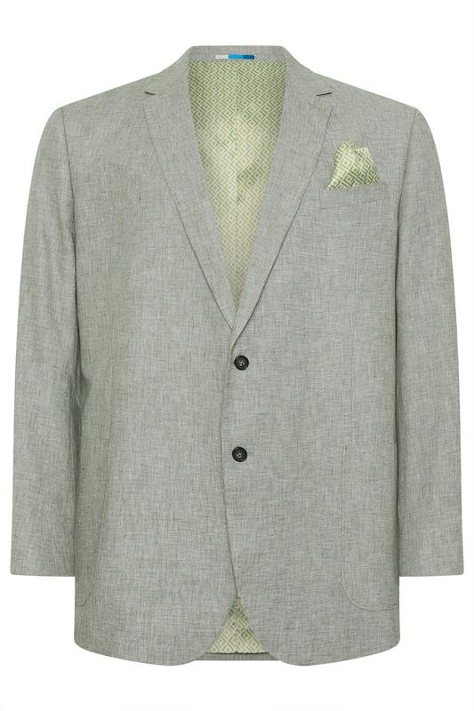 BadRhino Tailoring Big & Tall Green Linen Blazer | BadRhino 6