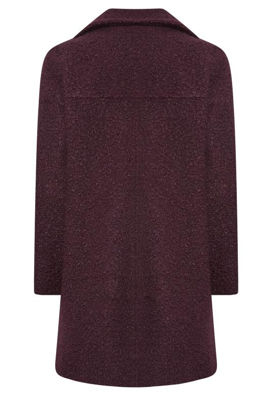 YOURS PETITE Curve Berry Red Boucle Formal Coat | Yours Clothing 2