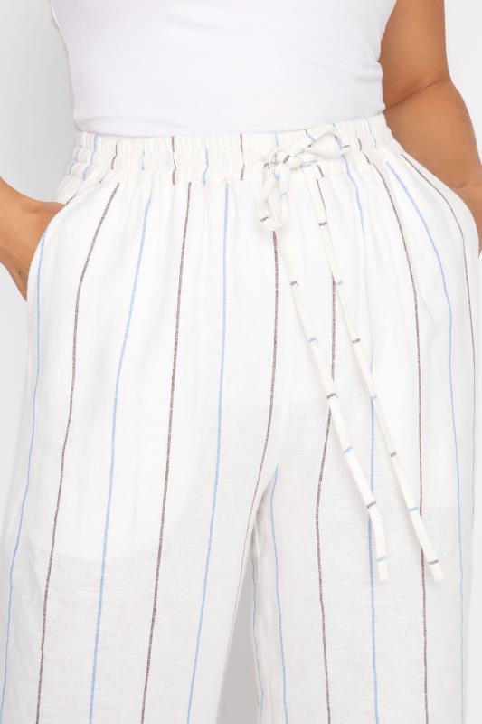 LTS Tall White Striped Wide Leg Trousers 3
