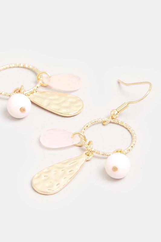 Gold Multi Bead Teardrop Earrings | Yours Clothing 3