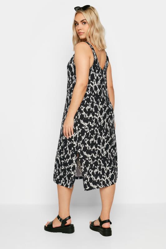 YOURS Plus Size Black Abstract Print Beach Dress | Yours Clothing 4