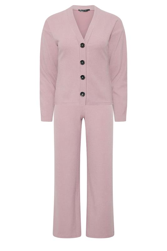 PixieGirl Petite Women's Set Pink Ribbed Top & Trousers | PixieGirl 8