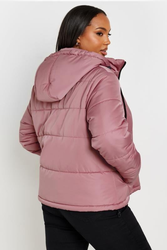 YOURS Plus Size Pink Boxy Short Padded Coat | Yours Clothing 3