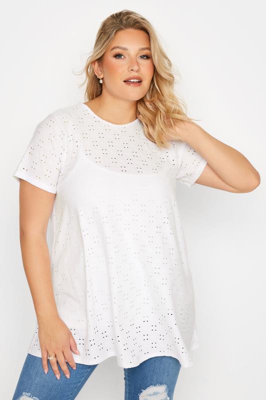 Curve White Broderie Anglaise Swing T-Shirt 4