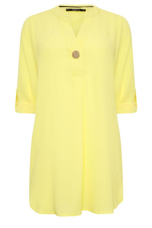 M&Co Yellow Statement Button Tab Sleeve Blouse | M&Co 6