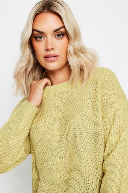  YOURS Curve Light Green Essential Long Sleeve Knitted Jumper