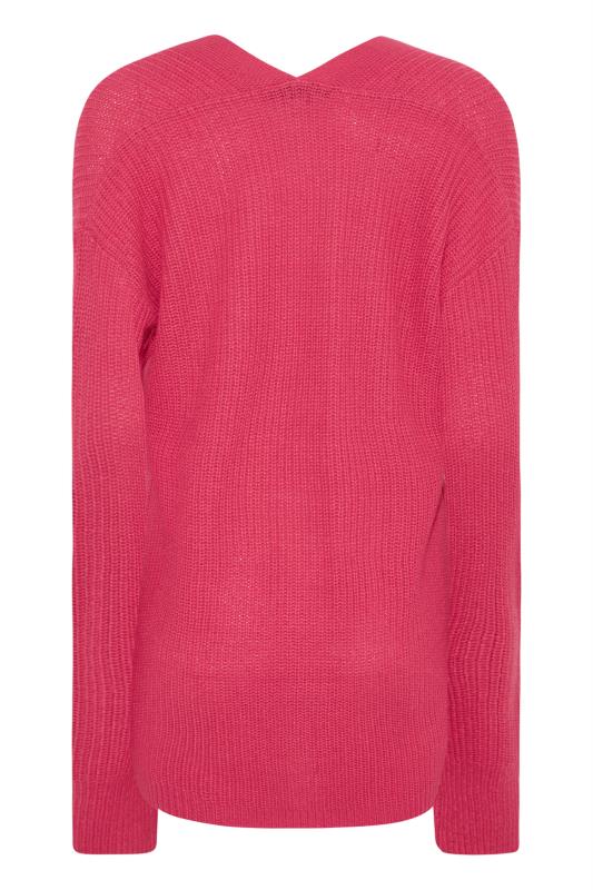 LTS Tall Pink Knitted Cardigan_BK.jpg