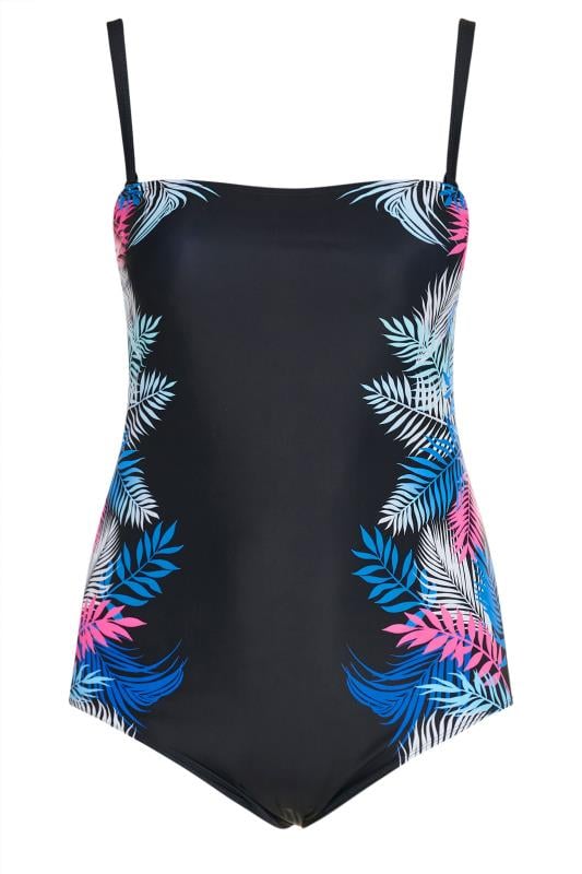 YOURS Plus Size Black Palm Print Swimsuit | Yours Clothing 8