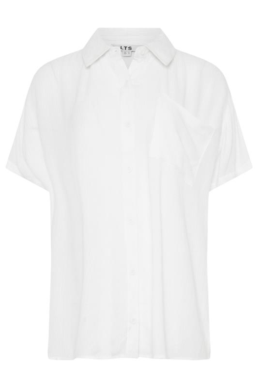 LTS Tall Women's White Crinkle Short Sleeve Shirt | Long Tall Sally  5