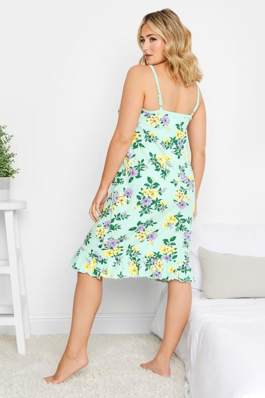 YOURS Plus Size Green Floral Cotton Chemise | Yours Clothing 2