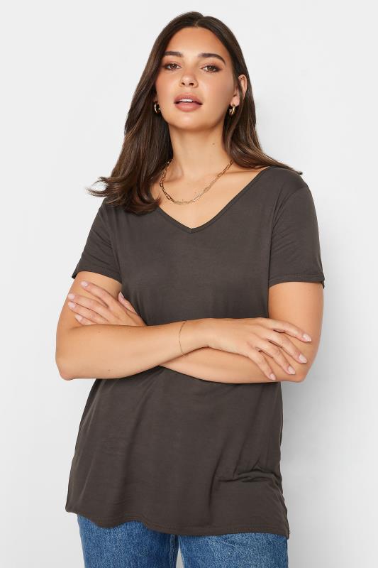 LTS Tall Women's Chocolate Brown V-Neck T-Shirt | Long Tall Sally 2