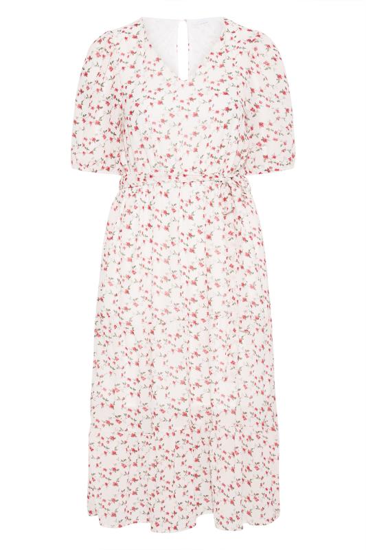 YOURS LONDON Curve White Ditsy Smock Maxi Dress 6