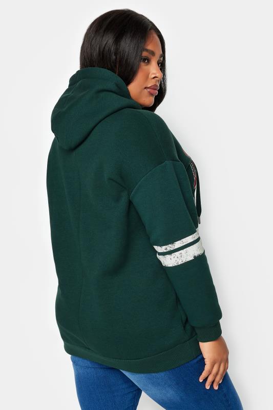 YOURS Plus Size Green 'California' Printed Hoodie | Yours Clothing