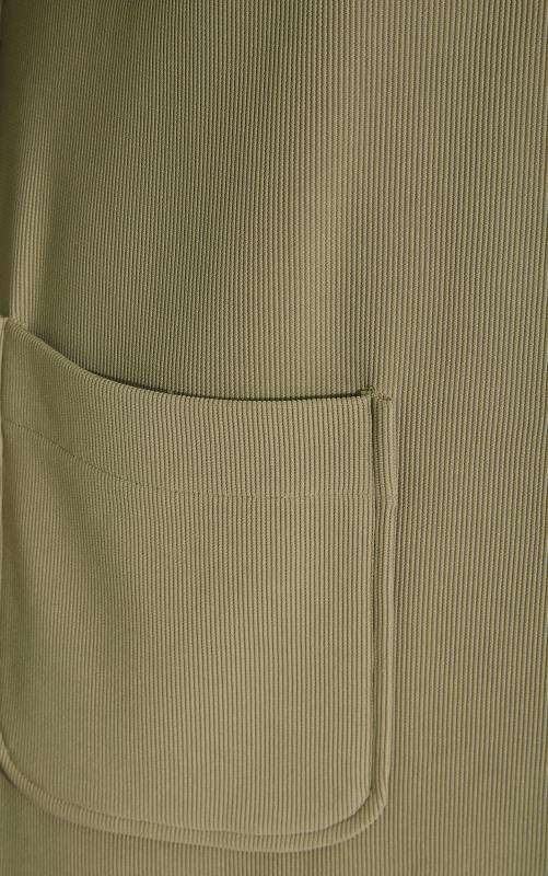 LTS Tall Sage Green Ribbed Blazer Jacket 5