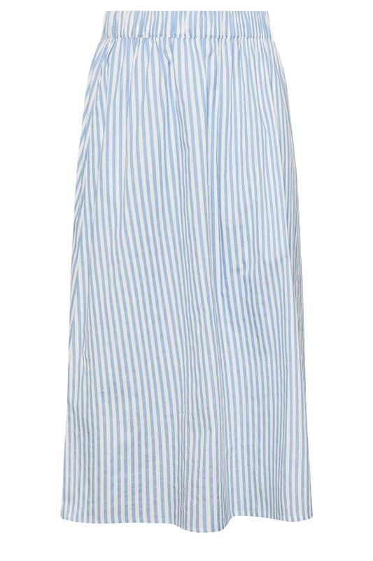 YOURS Plus Size Blue Stripe Poplin Skirt | Yours Clothing 5
