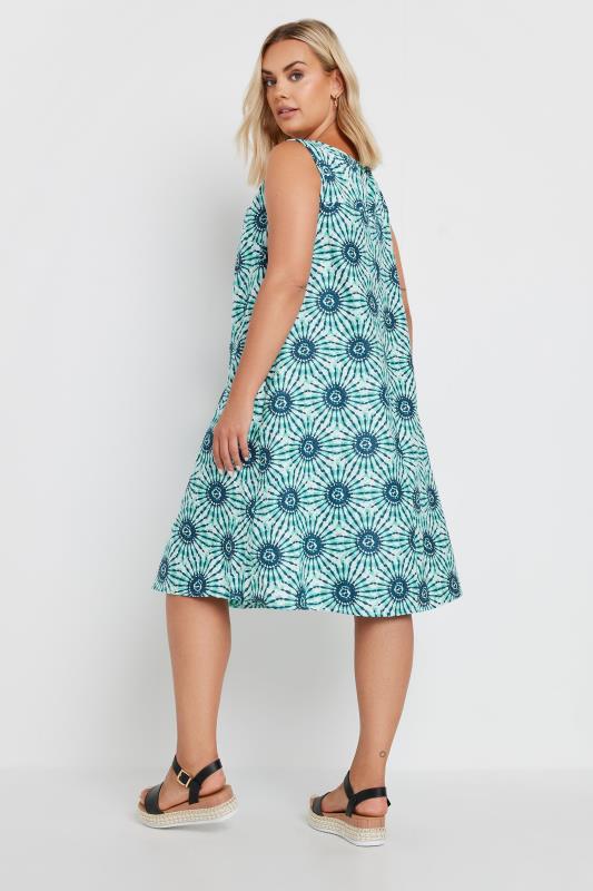 YOURS Plus Size Blue Abstract Print Pocket Swing Dress | Yours Clothing 4
