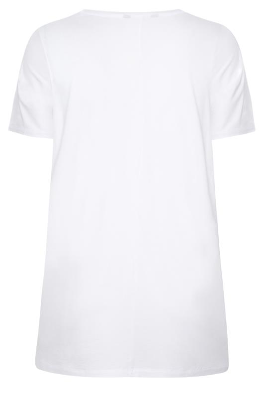 YOURS Curve White Floral Foil Print T-Shirt | Yours Clothing  7