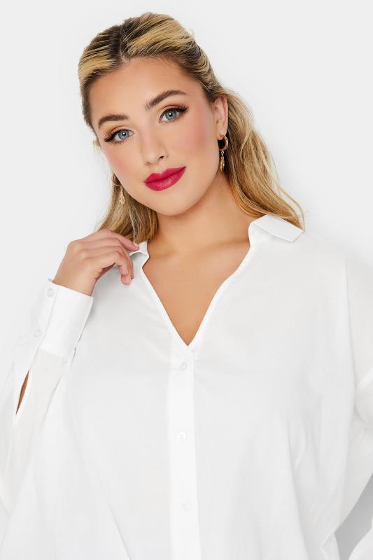 LIMITED COLLECTION Plus Size White Tie Hem Shirt | Yours Clothing 4