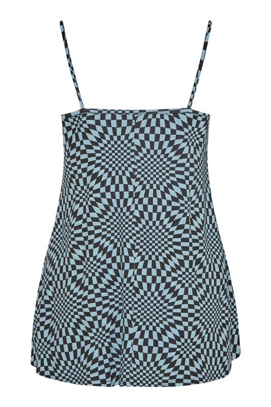 LIMITED COLLECTION Curve Blue Checkerboard Print Strap Detail Cami Top 7