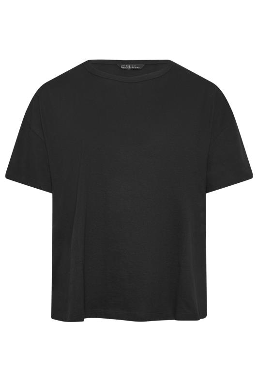 YOURS Plus Size Black Step Hem T-Shirt | Yours Clothing 6