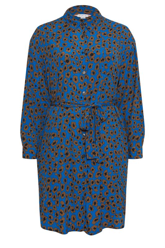 Evans Blue & Brown Printed Shirt Dress 5