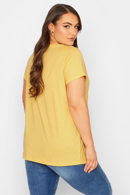 YOURS Plus Size Curve Yellow Essential T-Shirt | Yours Clothing  3