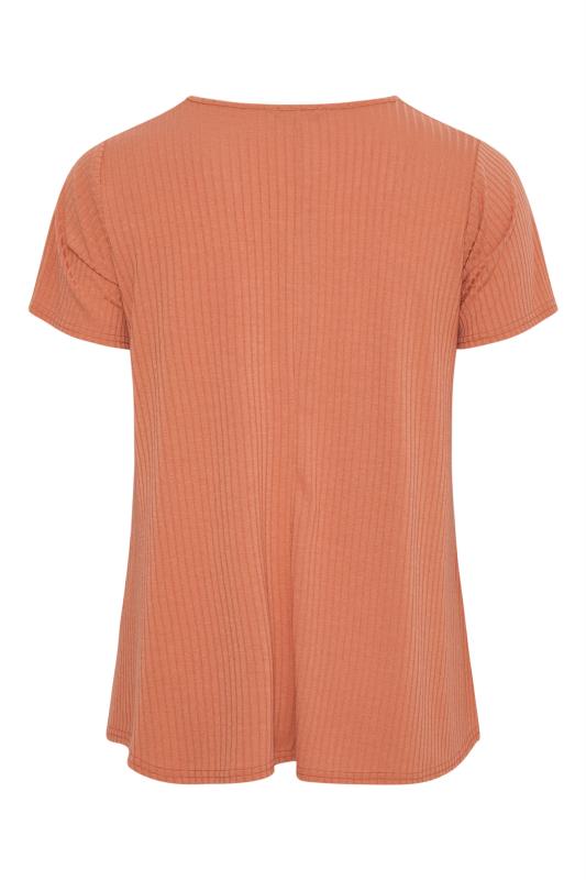 LIMITED COLLECTION Curve Rust Orange Ribbed Swing Top 6