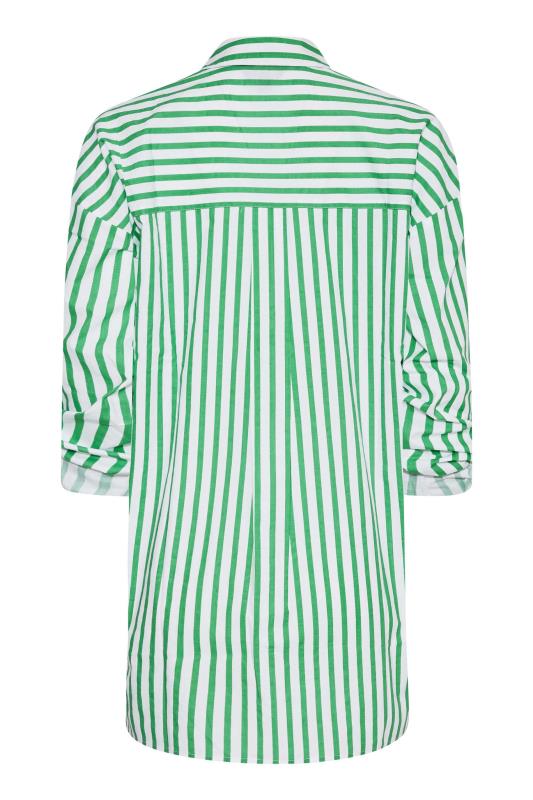 LTS Tall Apple Green Stripe Oversized Cotton Shirt 7