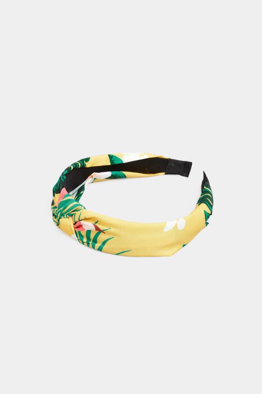 Yellow Tropical Print Knot Headband 3