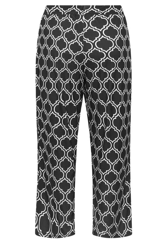 YOURS Curve Plus Size Black Geometric Print Wide Leg Trousers | Yours Clothing 6