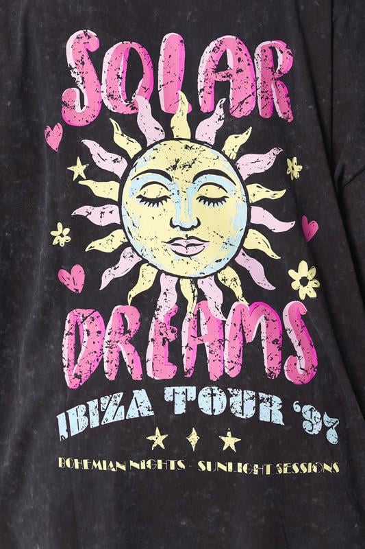 YOURS Plus Size Grey Acid Wash 'Solar Dreams' T-Shirt | Yours Clothing 5