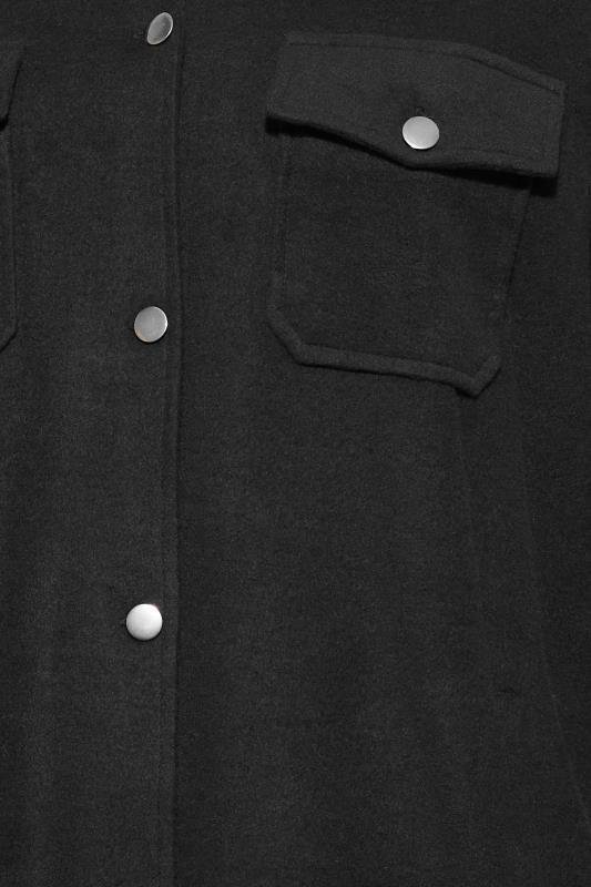 Plus Size Black Sweat Shacket | Yours Clothing 5
