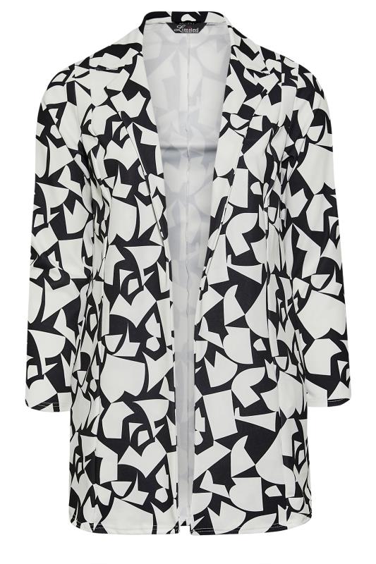 LIMITED COLLECTION Plus Size Black & White Geometric Print Blazer | Yours Clothing  6