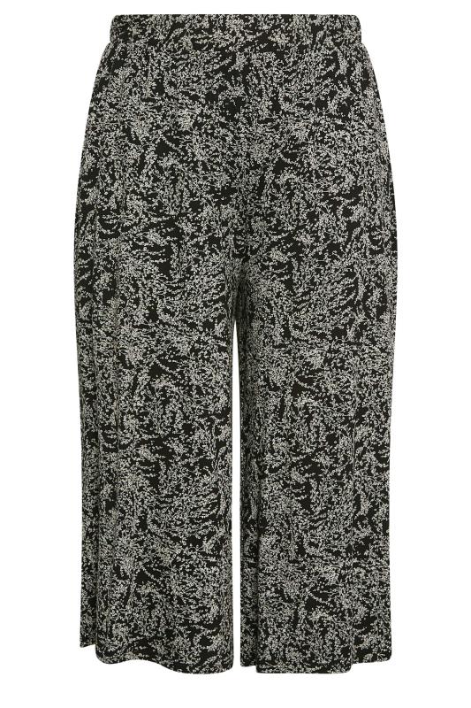 YOURS Plus Size Black Ditsy Floral Print Midaxi Culottes | Yours Clothing 5