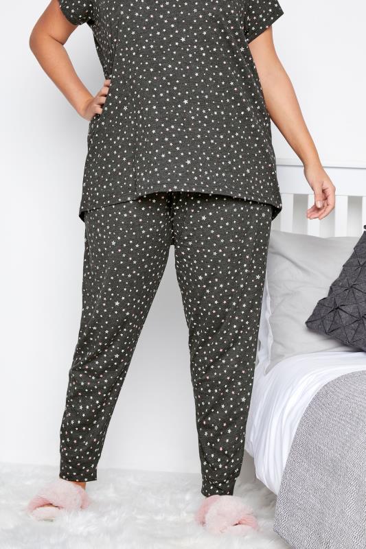 Curve Grey Star Print Pyjama Bottoms 2