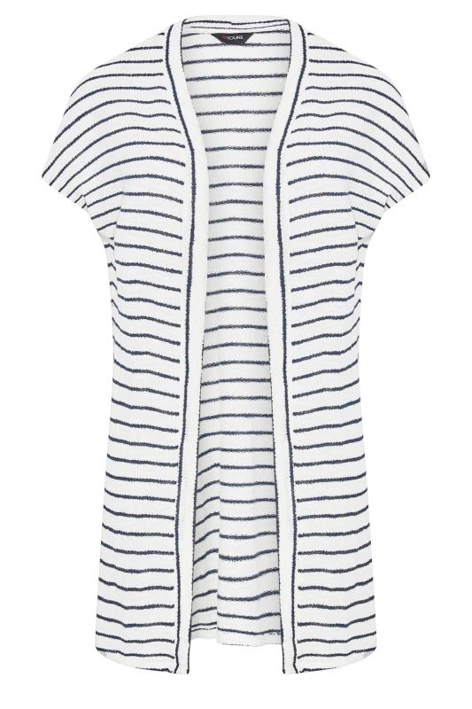 Plus Size White Short Sleeve Stripe Cardigan | Yours Clothing 7