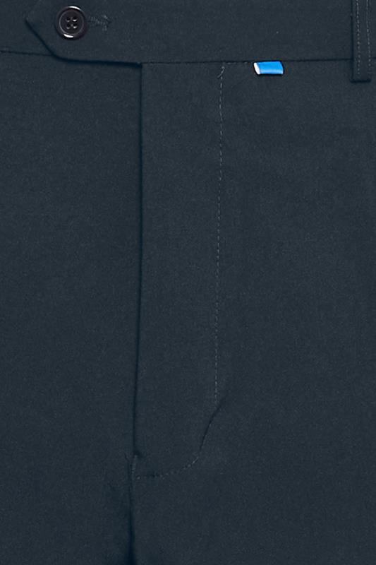 D555 Big & Tall Navy Blue Side Adjustable Waist Trouser | BadRhino 3