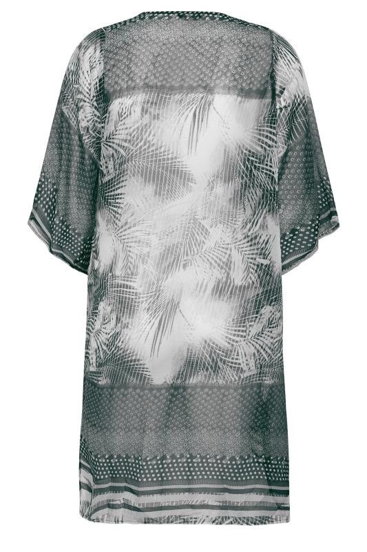 YOURS Plus Size Black Tropical Print Kimono | Yours Clothing 8