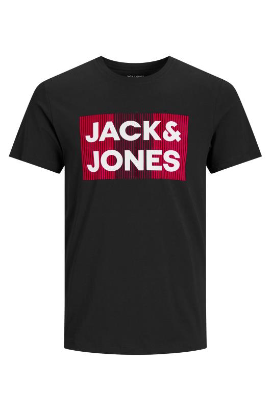 JACK & JONES Big & Tall Black Logo Crew Neck T-Shirt 1