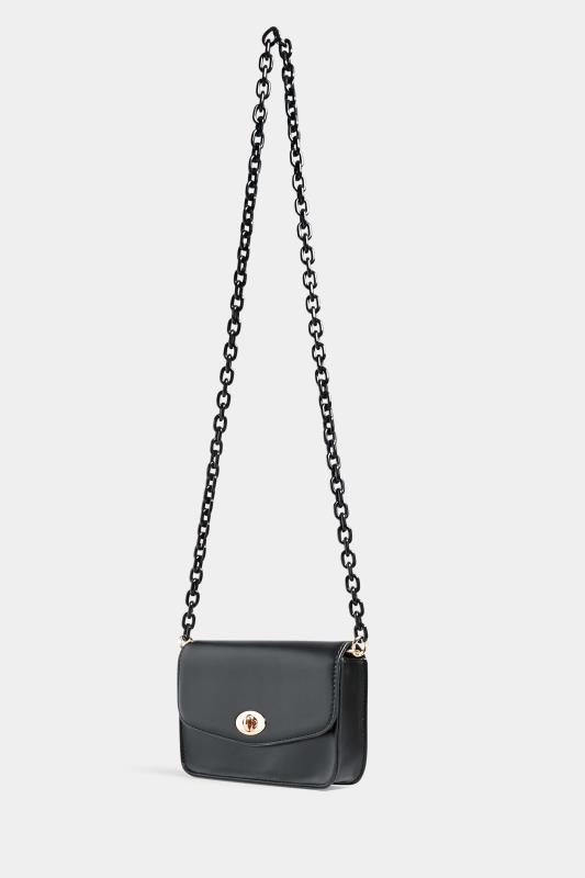 Black Chain Lock Detail Bag | Yours Clothing 2