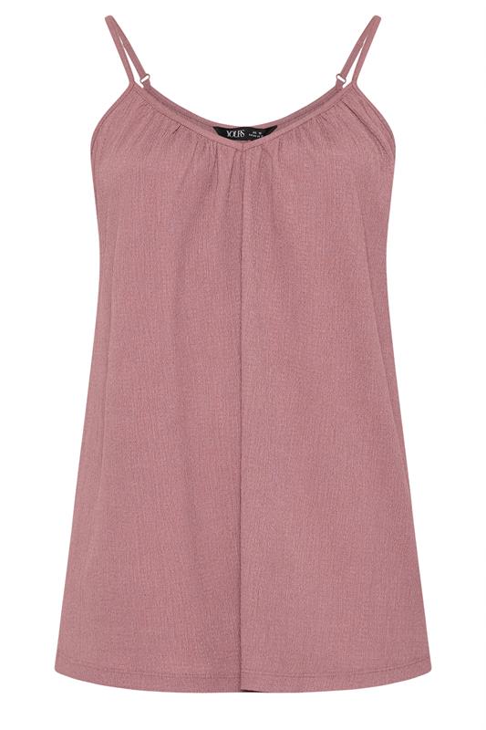 YOURS Plus Size Pink Gathered Swing Vest Top | Yours Clothing 5