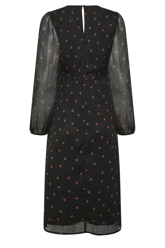 M&Co Black Spot Print Long Sleeve Chiffon Dress | M&Co 6