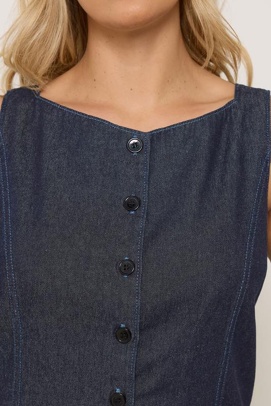 YOURS Plus Size Indigo Blue Denim Waistcoat | Yours Clothing 4