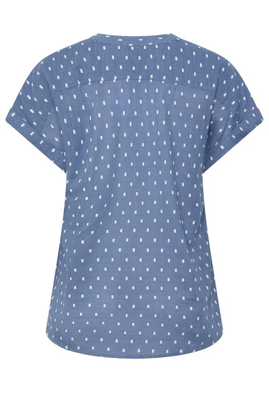M&Co Women's Denim Blue Dobby Shirt | M&Co 6