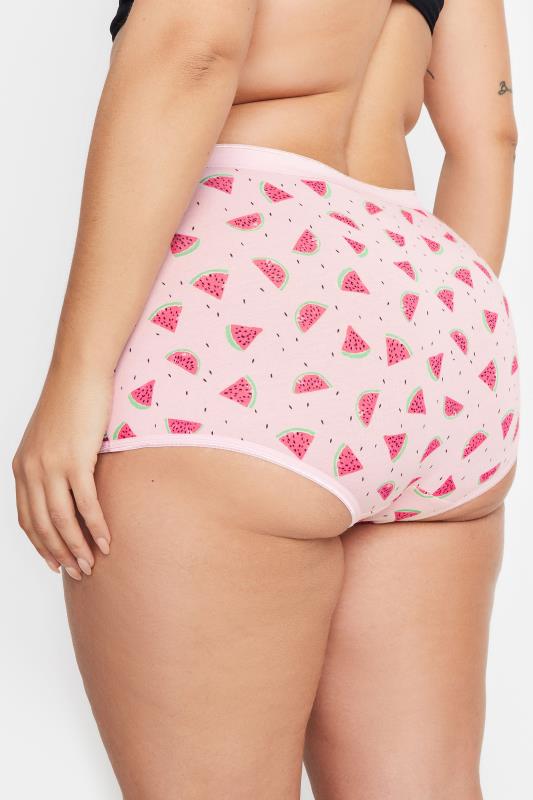 YOURS 5 PACK Curve Pink Watermelon Print High Waisted Shorts | Yours Clothing 4