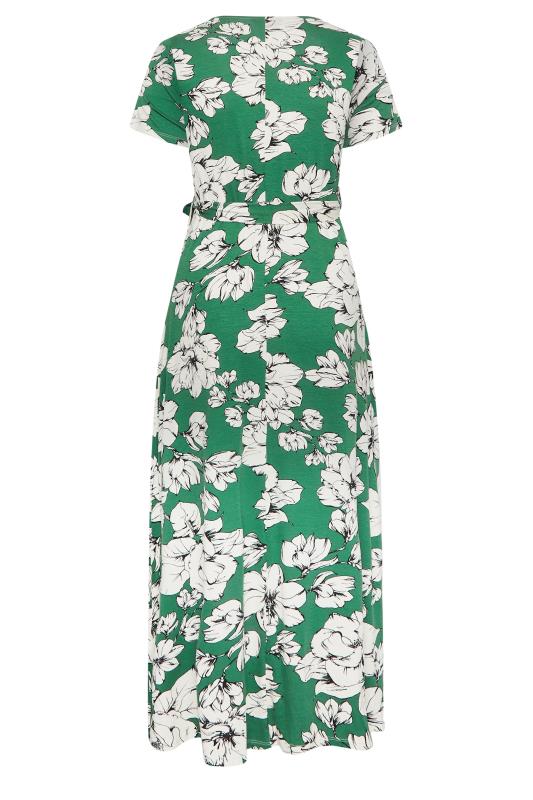 YOURS Plus Size Curve Green Floral Wrap Dress | Yours Clothing  7