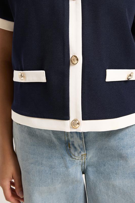 PixieGirl Petite Women's Navy Blue Short Sleeve Top | PixieGirl 5