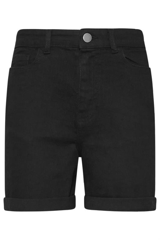 LTS Tall Black Turn Up Denim Mom Shorts | Long Tall Sally 5