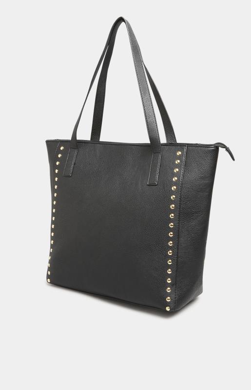 Black Stud Shopper Bag | Yours Clothing 1